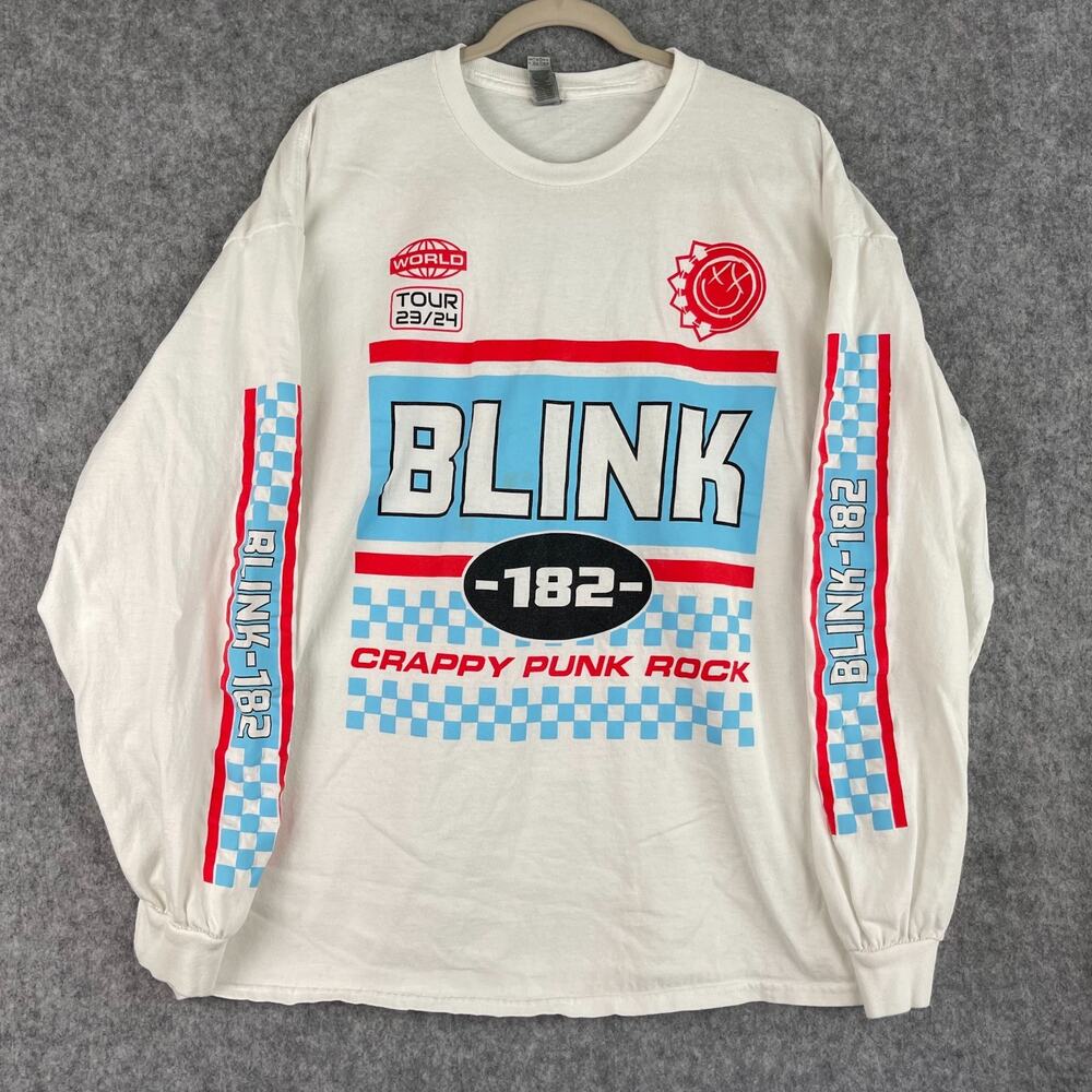 Blink 182 World Tour‎ 23/24 Long Sleeve Graphic Crappy Rock Punk T Shirt 2XL XXL